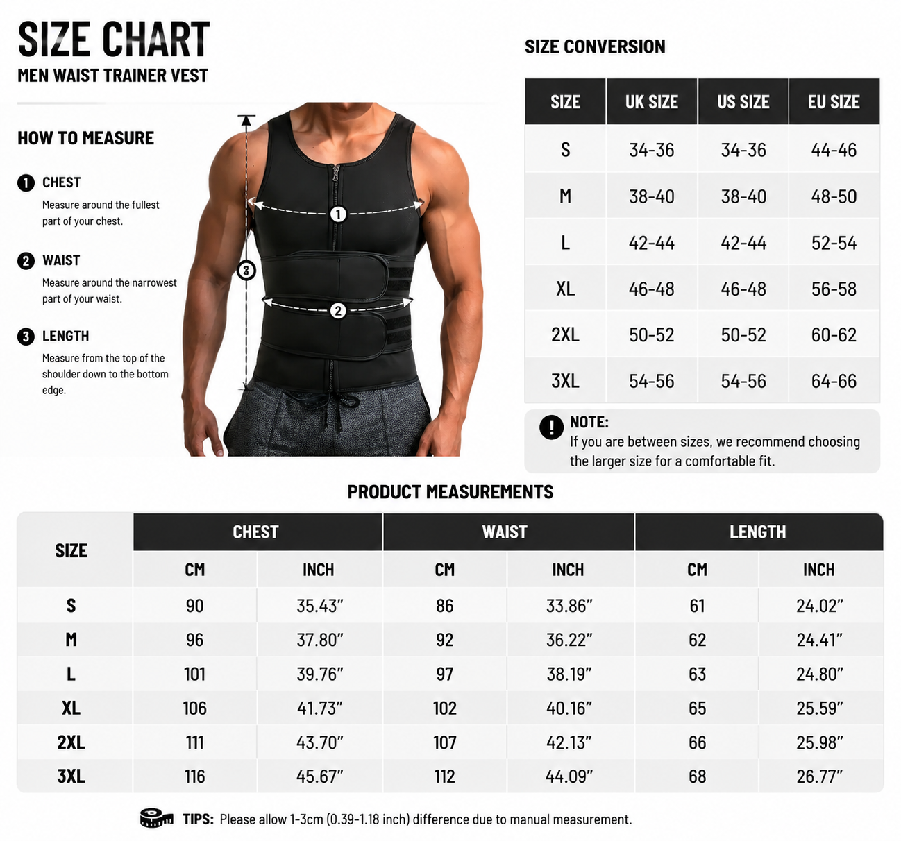 Men's Waist Trainer Sauna Suit Shirt, Gym & Exercise Compression Vest, Sweat-Boosting Workout Top