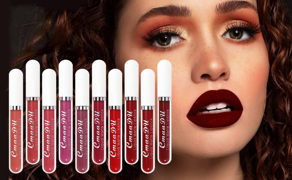 💝10Pcs Matte Waterproof Long Lasting Lip Gloss