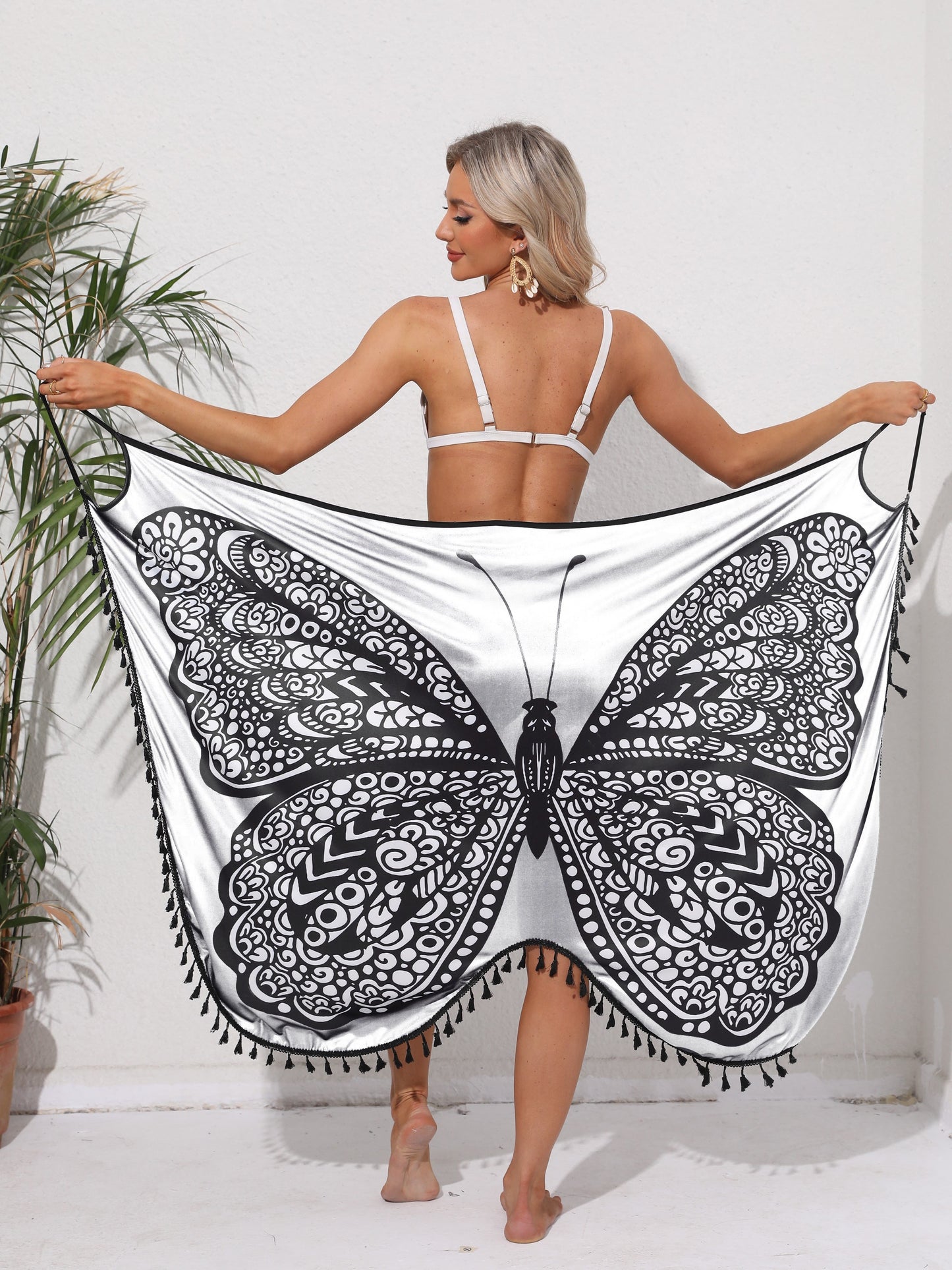 ⏳Limited-Time Offer,BUY 1 GET 1 FREE⏰New Summer Loose Beach Vacation Butterfly Tassel Sexy Wrap Skirt Beach Dress