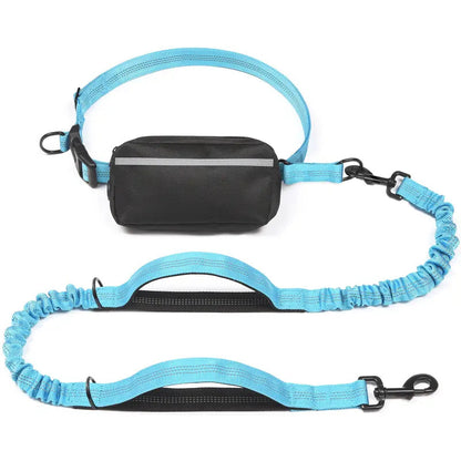 Hands-Free Bungee Dog Leash with Detachable Zipper Pouch