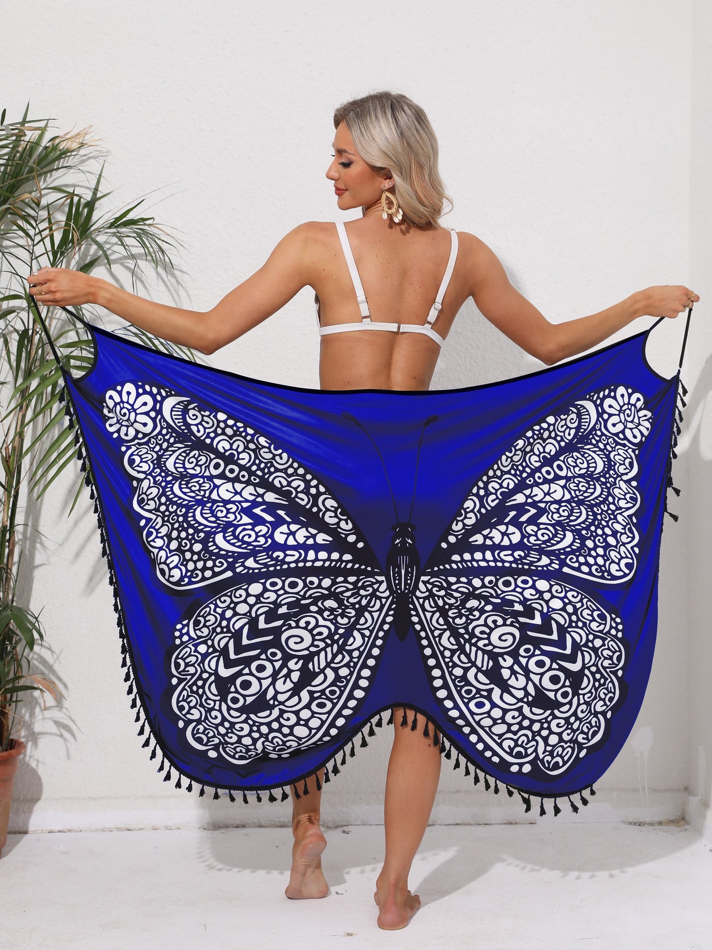 ⏳Limited-Time Offer,BUY 1 GET 1 FREE⏰New Summer Loose Beach Vacation Butterfly Tassel Sexy Wrap Skirt Beach Dress