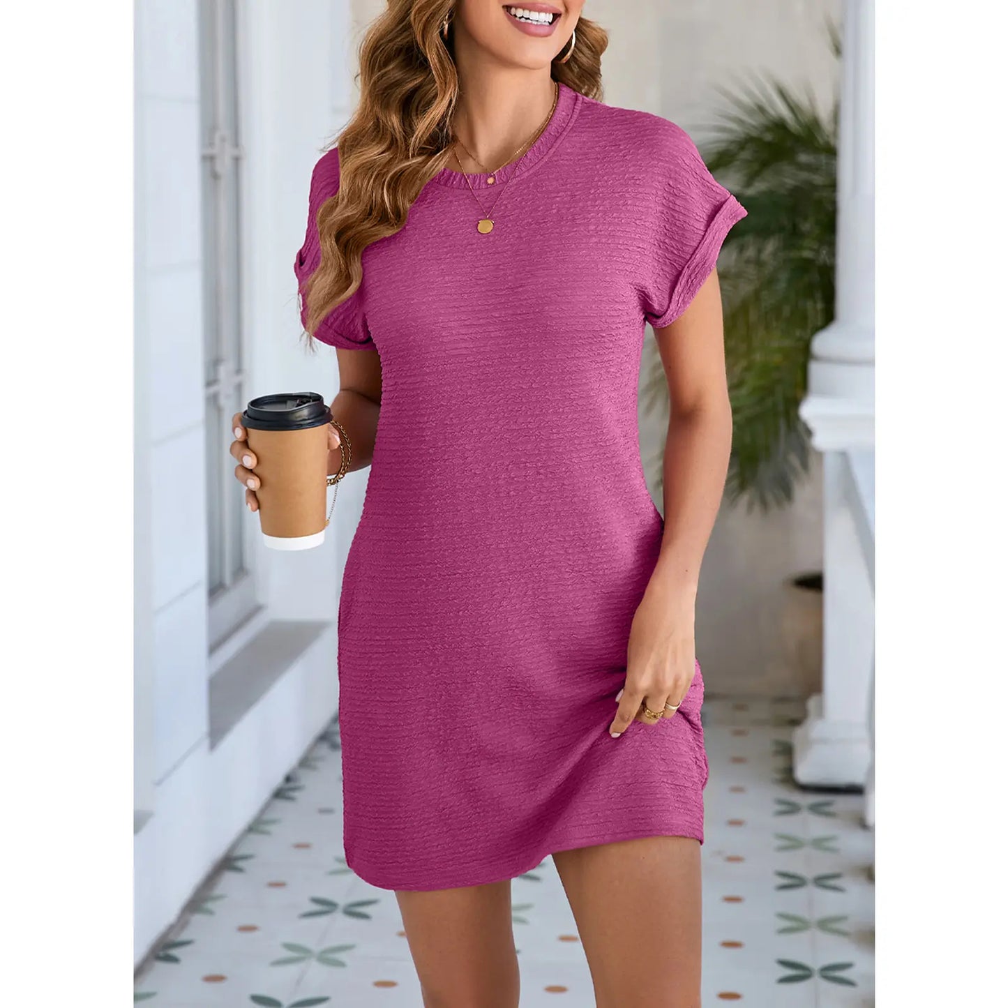 Spring Summer Dresses for Women 2026 Fashion Short Sleeve Mini Dress