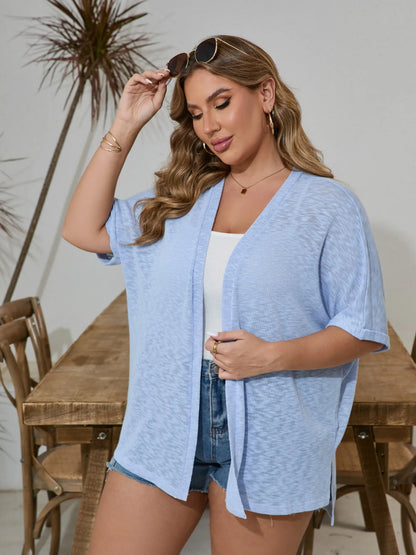 Short-sleeved casual solid coat