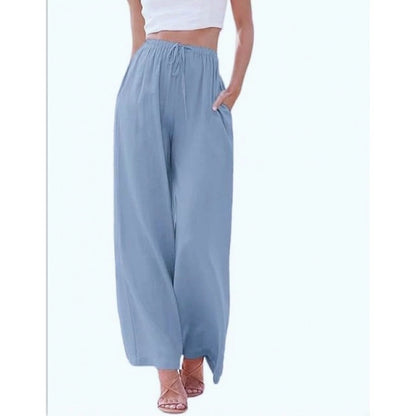Women's Cotton Linen Summer Palazzo Pants Flowy Wide Leg Beach Trousers with Pockets Casual Womenswear SummerVibes