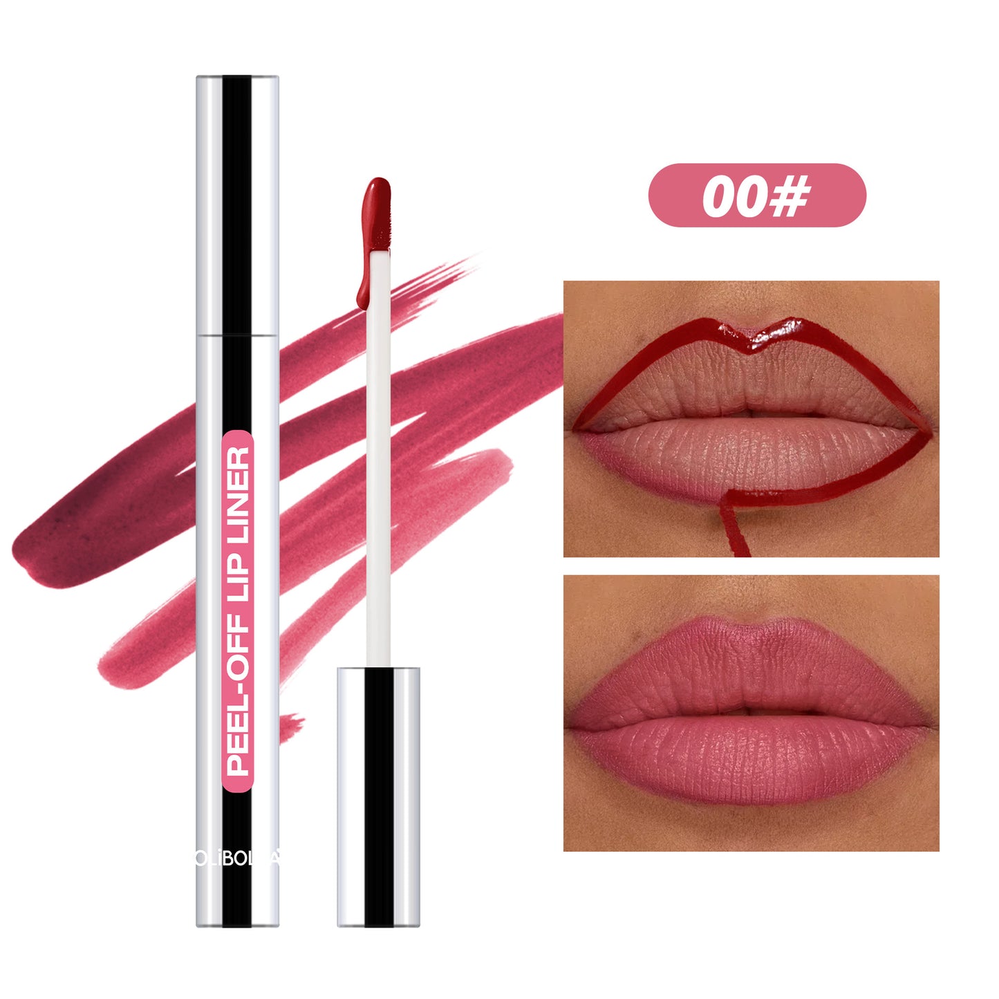 LIP LINER STAY-N - Peel-Off Lip Liner Stain - All Day & Night Lipliner with Hyaluronic Acid & Vitamin E - Long Lasting Formula - 0.12 fl oz / 3.5 ml