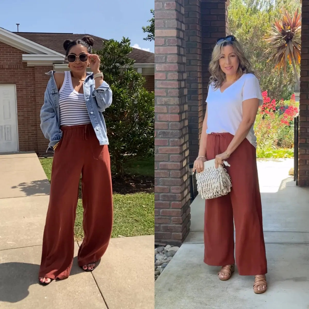 Women's Cotton Linen Summer Palazzo Pants Flowy Wide Leg Beach Trousers with Pockets Casual Womenswear SummerVibes
