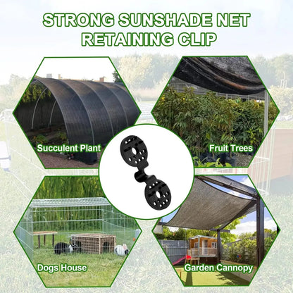 Universal Shade Clothes Clips 50 Pcs Black - Heavy Duty Lock Grip for Sun Shade Sail Tarpaulin Mesh Canopy Fence, Windproof Awning Clamp Grip