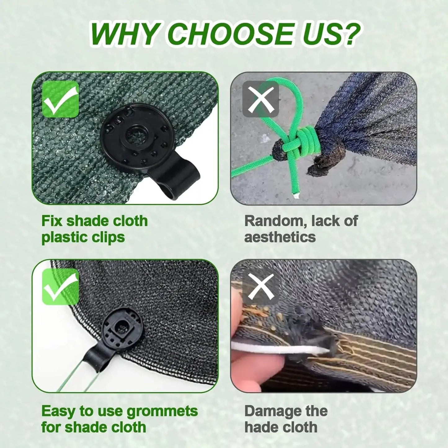 Universal Shade Clothes Clips 50 Pcs Black - Heavy Duty Lock Grip for Sun Shade Sail Tarpaulin Mesh Canopy Fence, Windproof Awning Clamp Grip