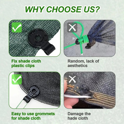 Universal Shade Clothes Clips 50 Pcs Black - Heavy Duty Lock Grip for Sun Shade Sail Tarpaulin Mesh Canopy Fence, Windproof Awning Clamp Grip