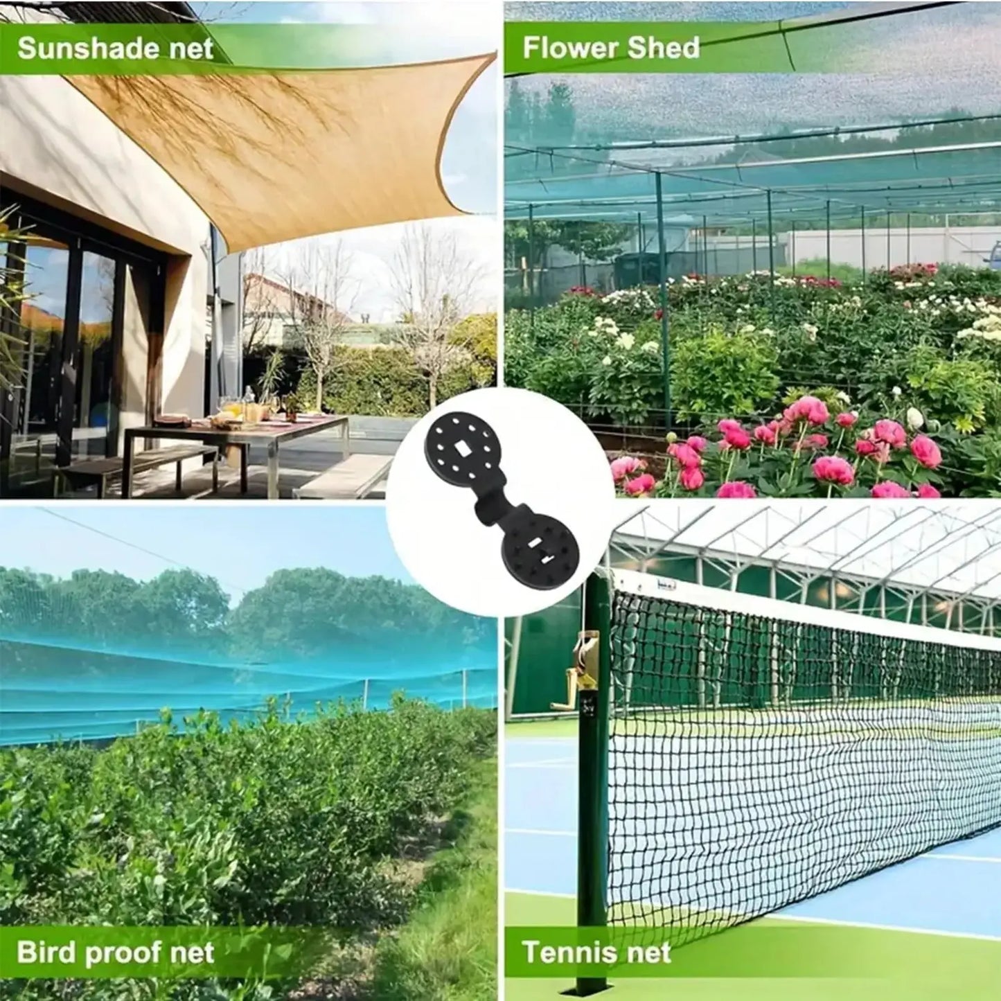 Universal Shade Clothes Clips 50 Pcs Black - Heavy Duty Lock Grip for Sun Shade Sail Tarpaulin Mesh Canopy Fence, Windproof Awning Clamp Grip