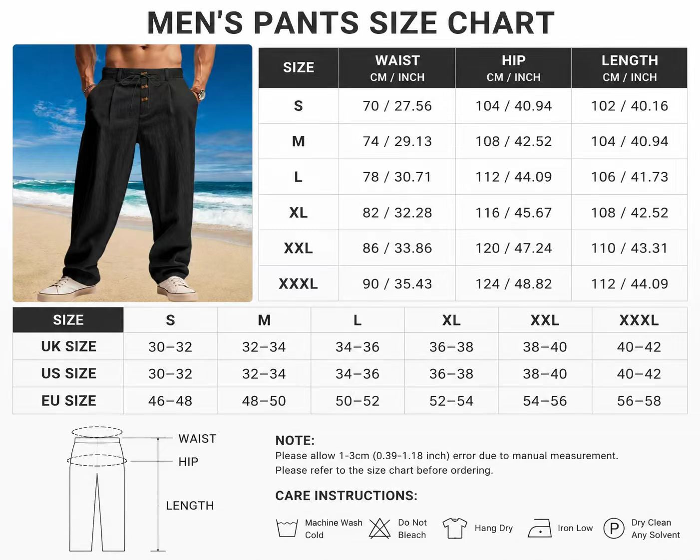 ⏳Limited-Time Offer⏰Men's Loose Fit Casual Relaxed Fit Lightweight Linen Pants